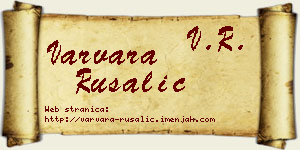 Varvara Rusalić vizit kartica